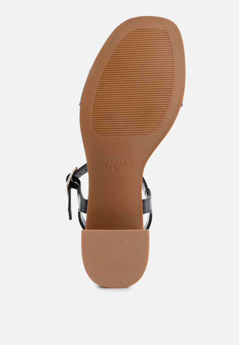 Women's Stacked Heel Sandals, Cushioned Comfort Sole - Sandals