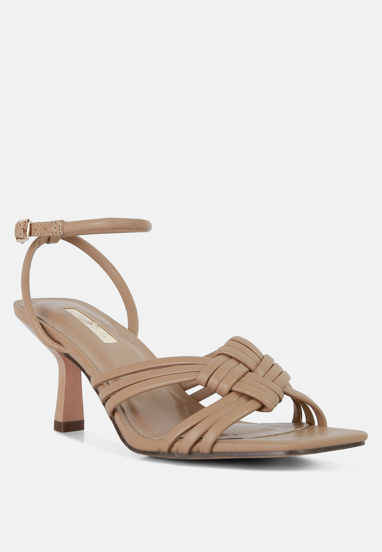 Women's Box Knot Pin Heel Sandals - Sandals