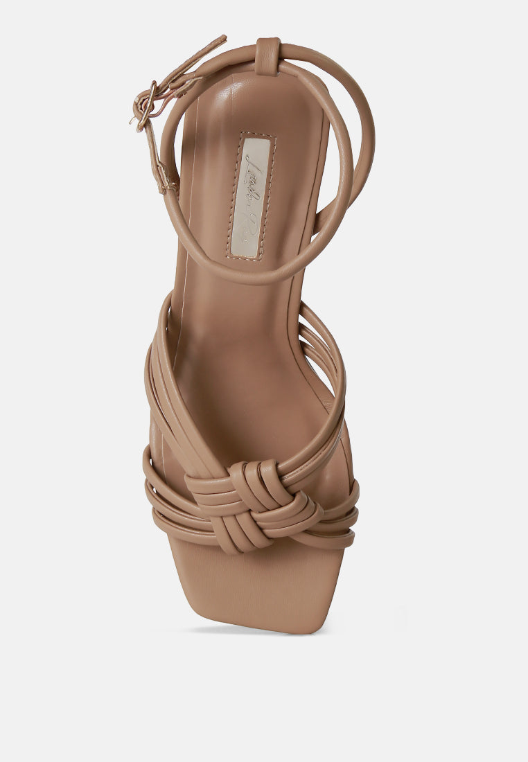 Women's Box Knot Pin Heel Sandals - Sandals