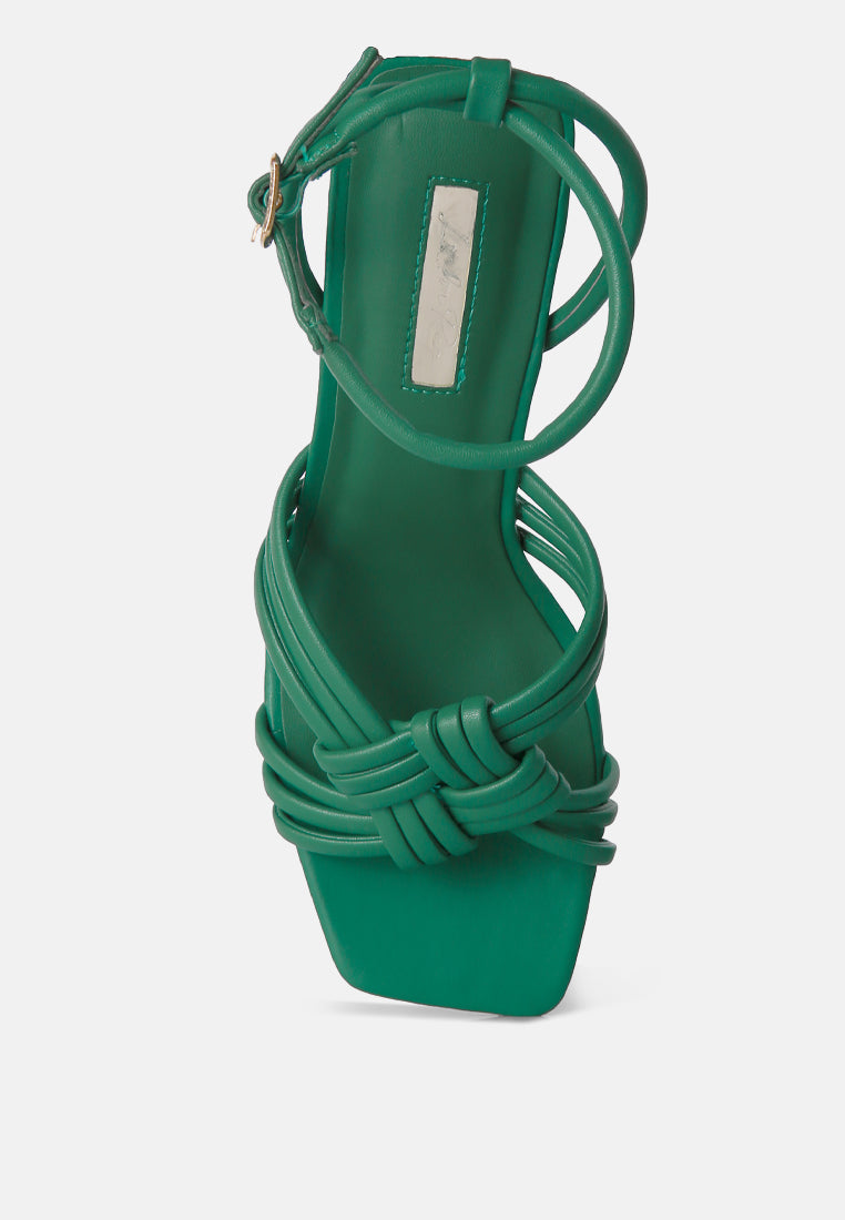 Women's Box Knot Pin Heel Sandals - Sandals