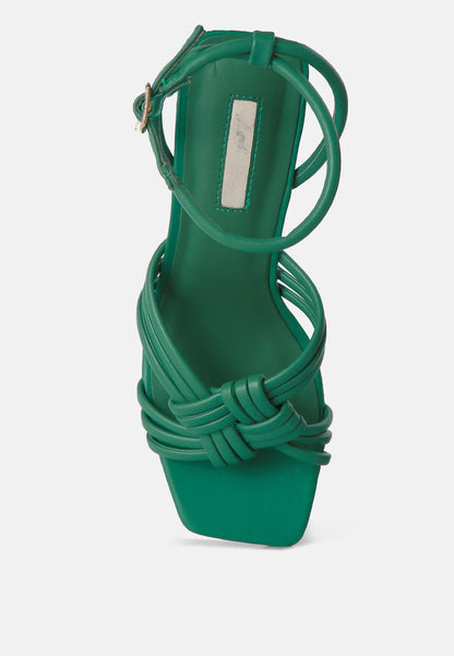 Women's Box Knot Pin Heel Sandals - Sandals