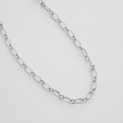 Alternating Oval Link Chain Necklace — Shimmering Bold Layering Everyday Jewelry - Necklaces