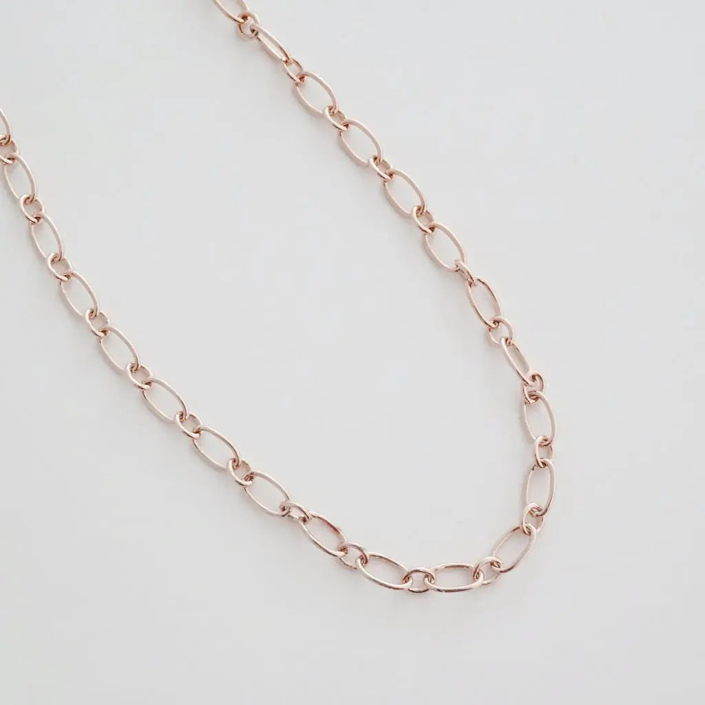 Alternating Oval Link Chain Necklace — Shimmering Bold Layering Everyday Jewelry - Necklaces