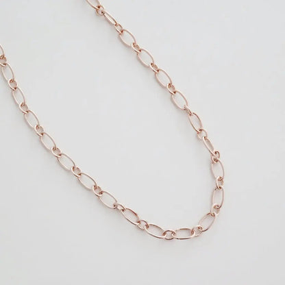 Alternating Oval Link Chain Necklace — Shimmering Bold Layering Everyday Jewelry - Necklaces