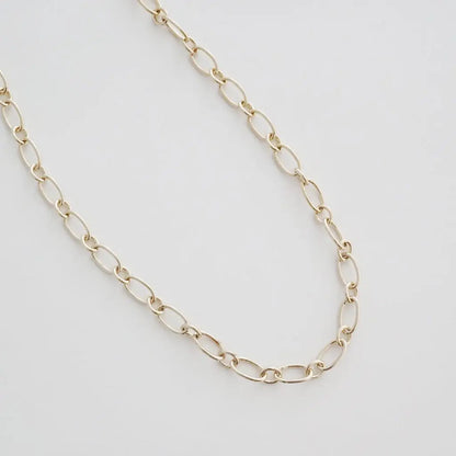 Alternating Oval Link Chain Necklace — Shimmering Bold Layering Everyday Jewelry - Necklaces