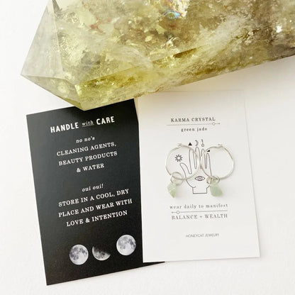 Wishing Crystal Accent Minimalist Hoop Earrings — Dainty Gemstone Drop - Earrings