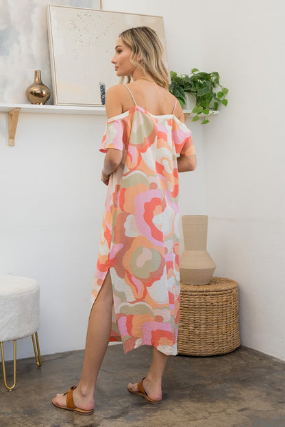Full Size Printed Side Slit Midi Dress for Women | Midi Dresses | Ro + Ivy