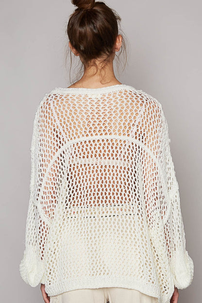 Openwork Long Sleeve Knit Cover Up for Women | Cover Ups | Ro + Ivy