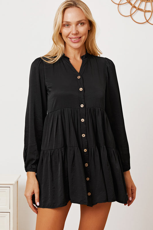 Ruffled Button Up Long Sleeve Tiered Shirt for Women | Shirts | Ro + Ivy