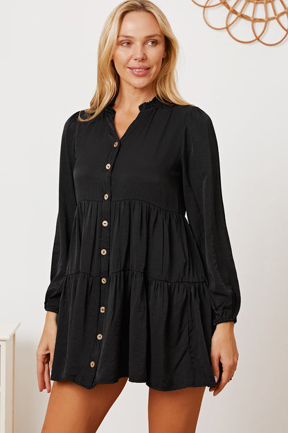 Ruffled Button Up Long Sleeve Tiered Shirt for Women | Shirts | Ro + Ivy