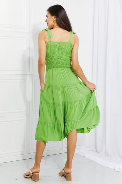 Women's Full Size Summer Solstice Smocked Tiered Midi Dress | Midi Dresses | Ro + Ivy