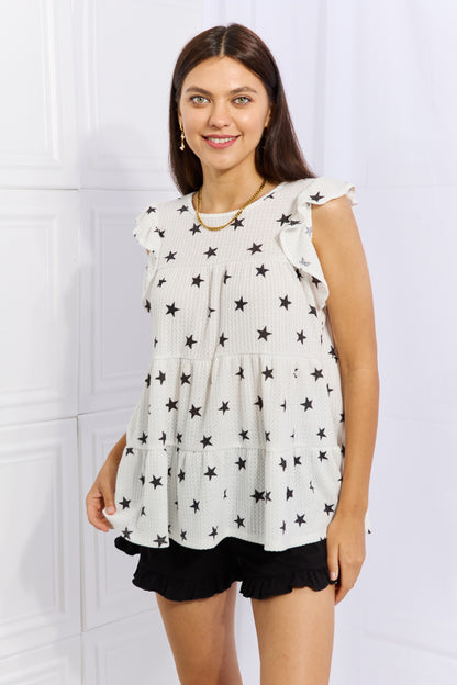 Women's Shine Bright Full Size Butterfly Sleeve Star Print Top | Top | Ro + Ivy