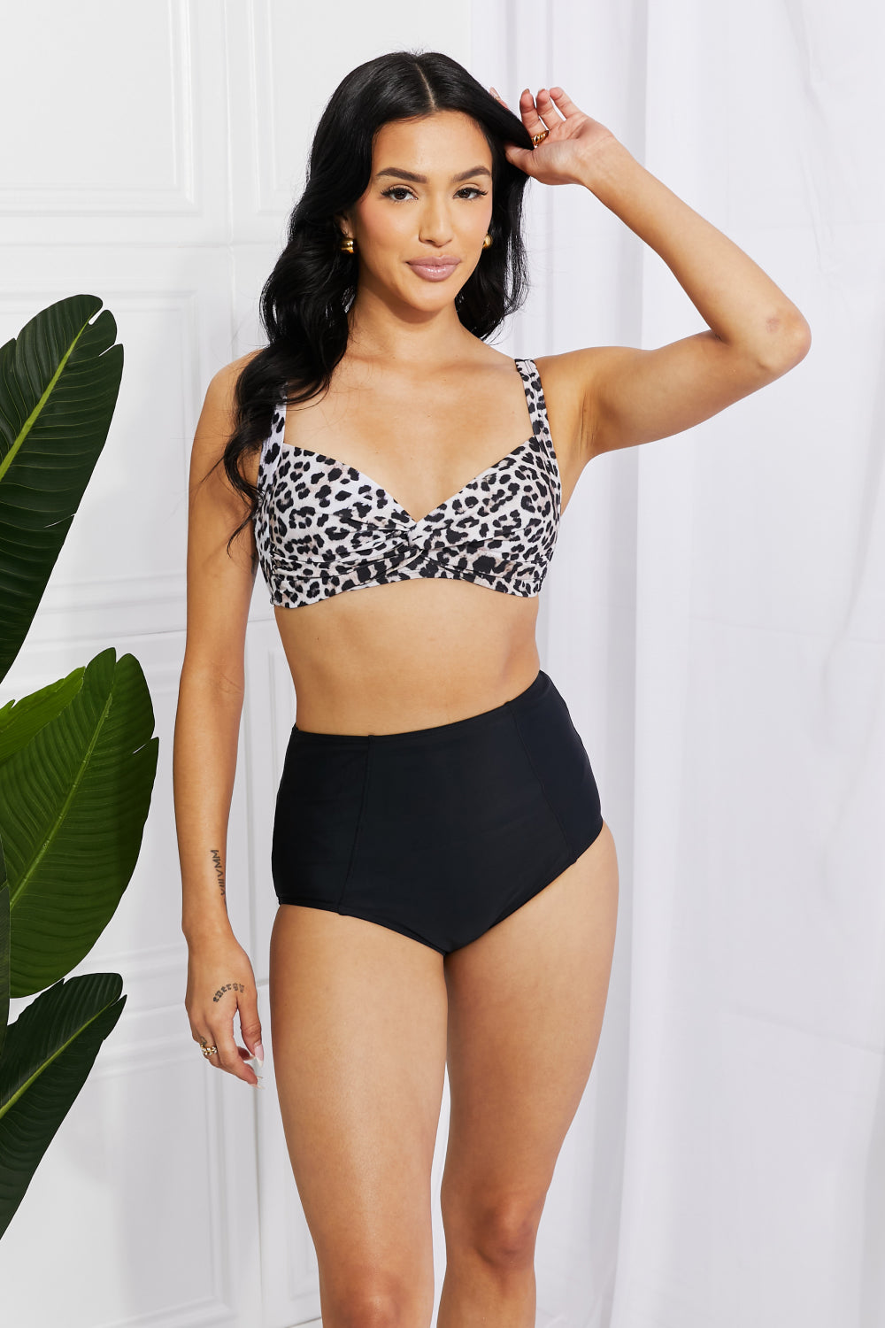 Women's Take A Dip Twist High-Rise Bikini in Leopard | Bikini | Ro + Ivy