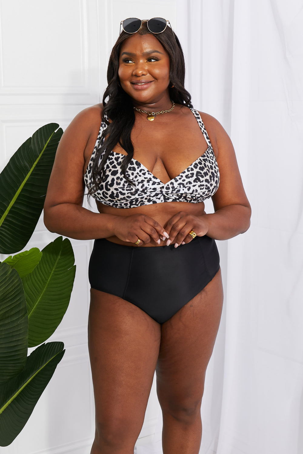 Women's Take A Dip Twist High-Rise Bikini in Leopard | Bikini | Ro + Ivy